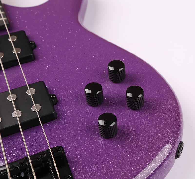 GECKO Factory Wholesale Basso Purple Maple Neck Guitare Basse 5