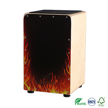 Factory Supply Cheap Handmade Electric Guitars - gecko drum latin percussion CL19A flame decal wooden cajon – GECKO detail pictures