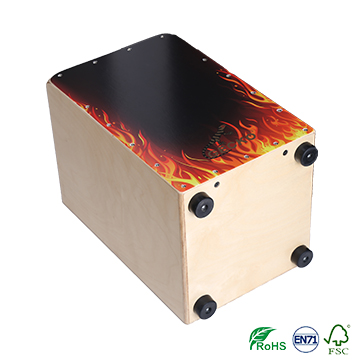 Factory Supply Cheap Handmade Electric Guitars - gecko drum latin percussion CL19A flame decal wooden cajon – GECKO detail pictures